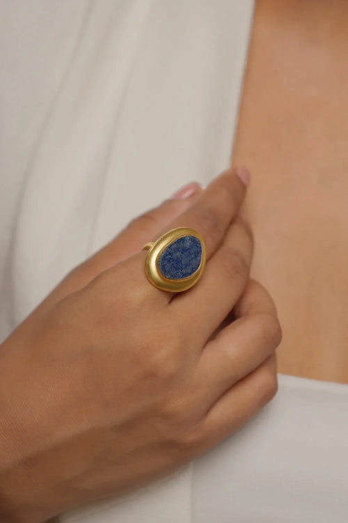Enduring Charm Ring with Lapis Lazuli