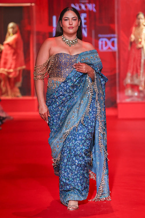 Dark Blue Neelambari Saree Set