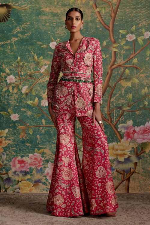 Icon Royal Fuschia Print Jacket Set