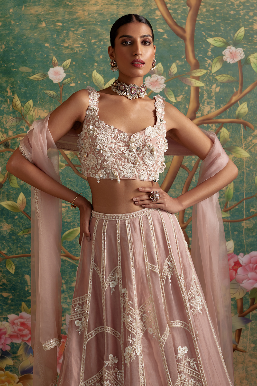 Grace Dusky Pink Lehenga Set