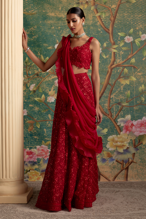 Finesse Red Skirt Set