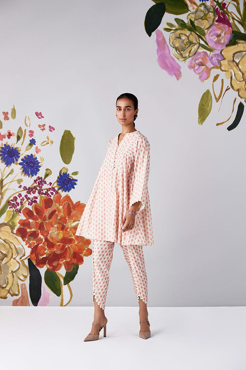 Kalina Ivory Boota Print Kurta Set