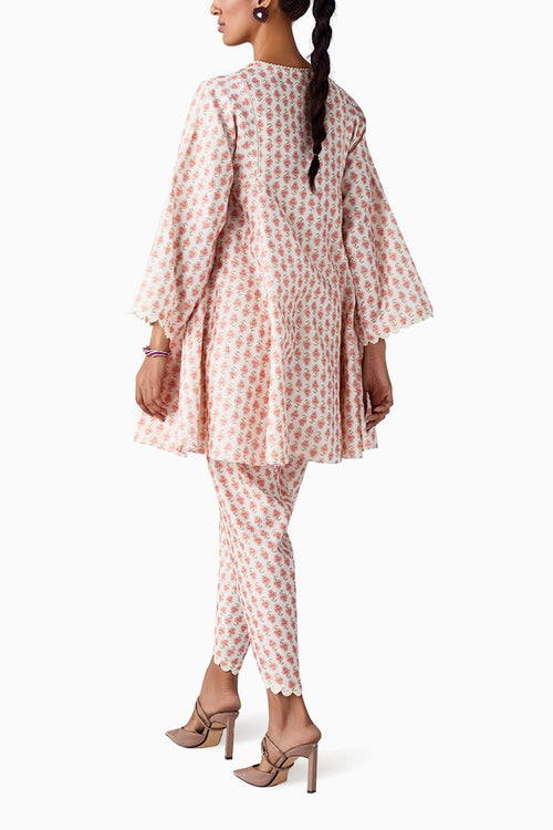Kalina Ivory Boota Print Kurta Set