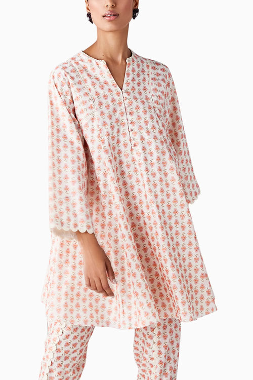 Kalina Ivory Boota Print Kurta Set