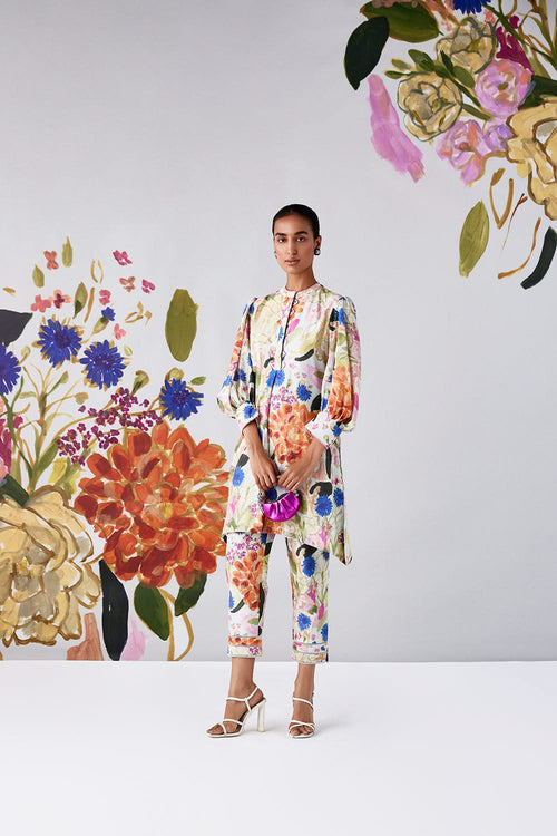 Kassia Green Multicolored Kurta Set