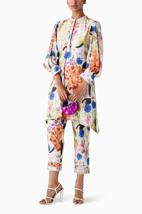 Kassia Green Multicolored Kurta Set