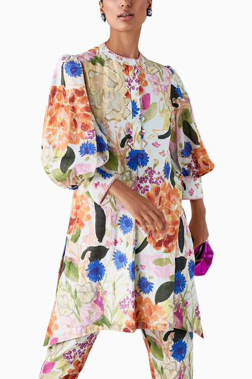 Kassia Green Multicolored Kurta Set