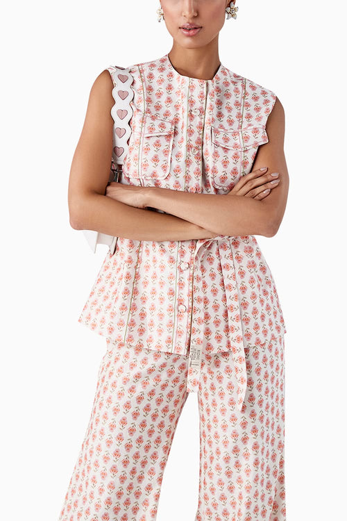 Clemensia Ivory Boota Print Pants Set