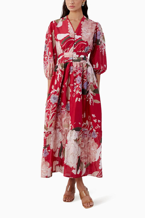 Raizel Red Multicolored Dress