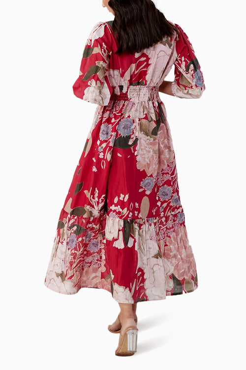 Raizel Red Multicolored Dress