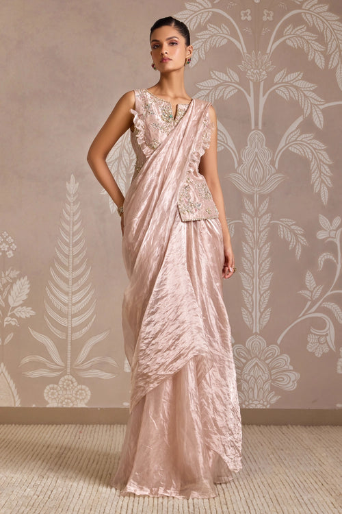 Elysian Rose Gold Strand Sari Set