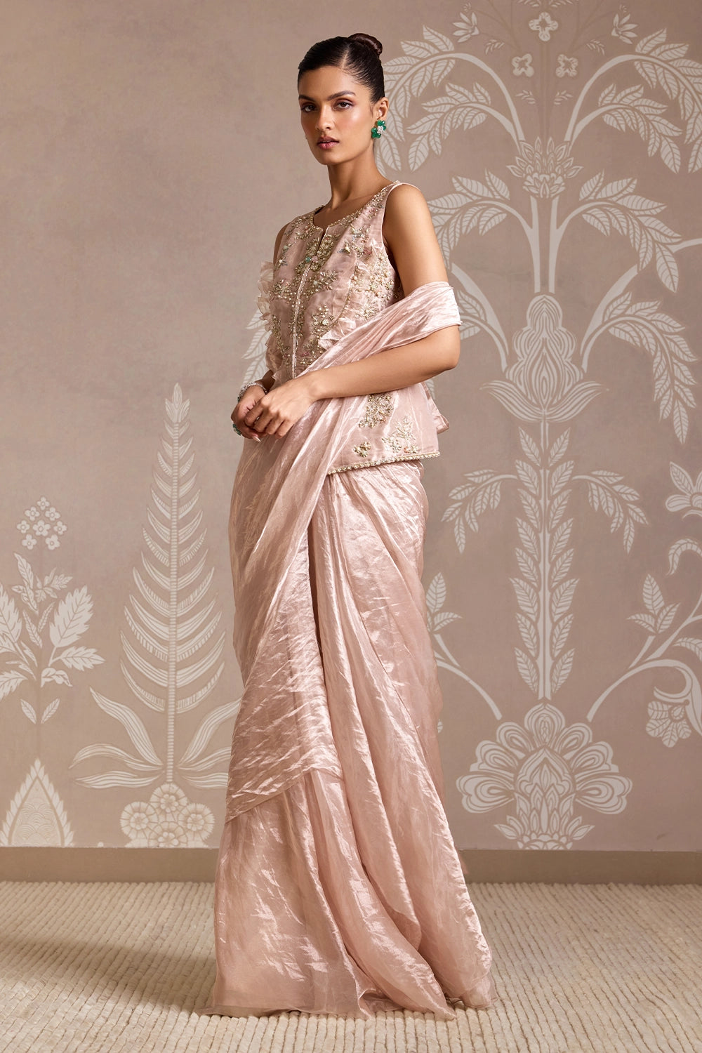 Elysian Rose Gold Strand Sari Set
