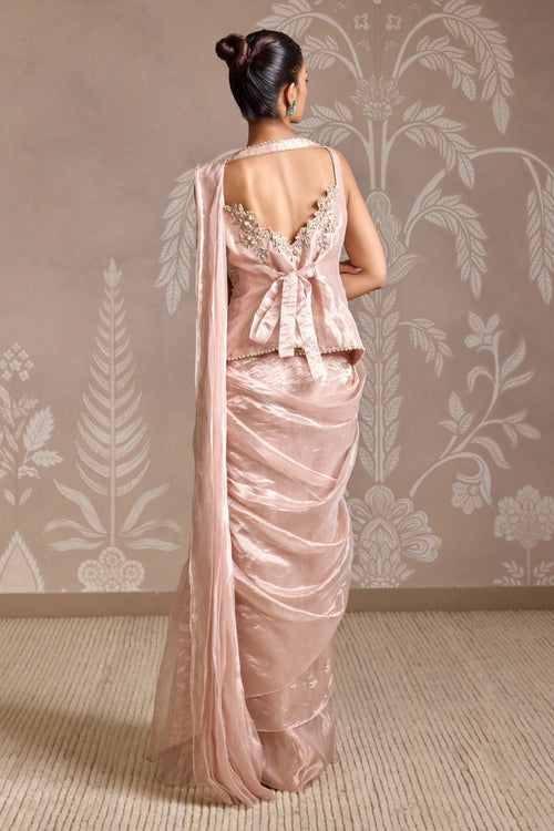 Elysian Rose Gold Strand Sari Set