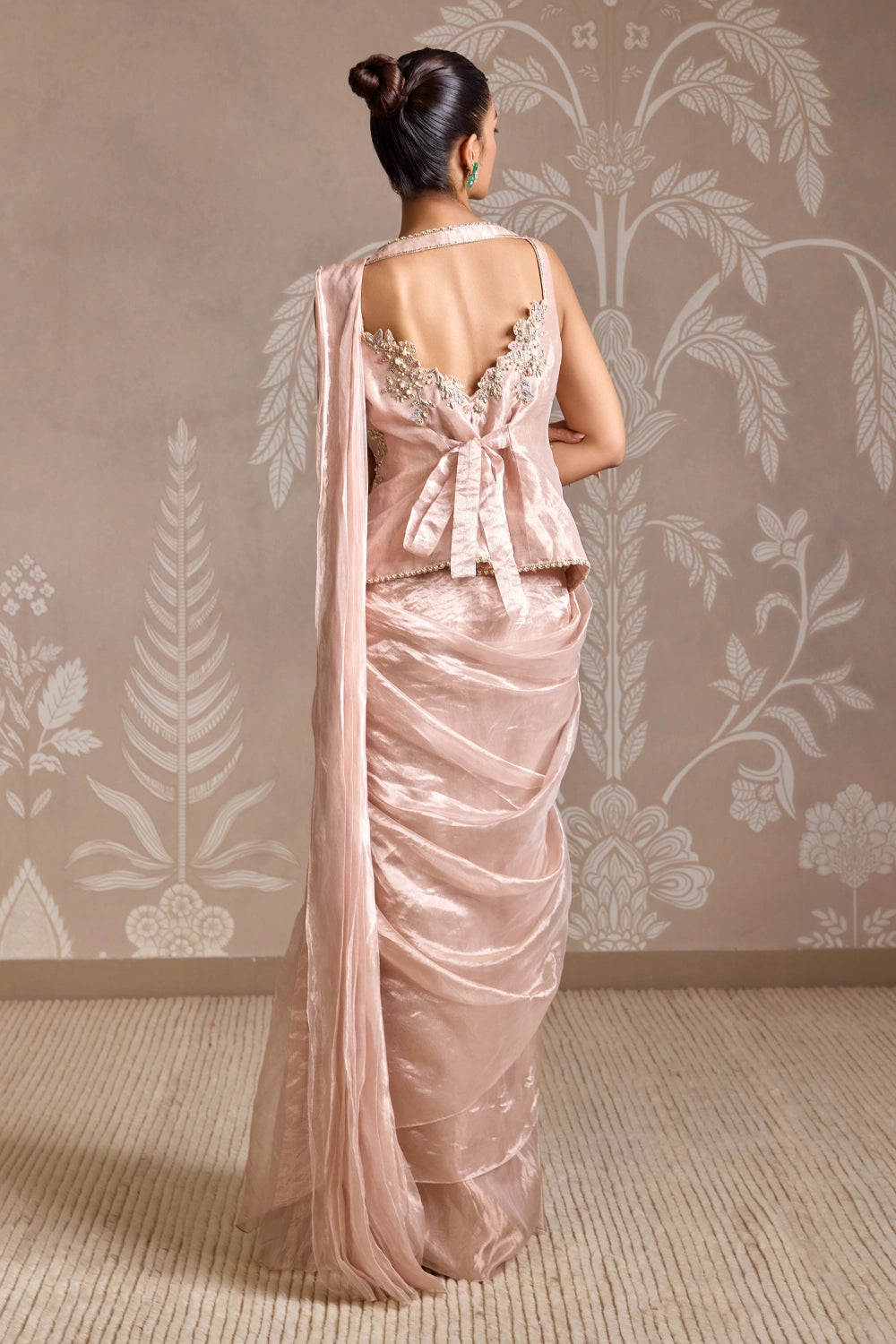 Elysian Rose Gold Strand Sari Set