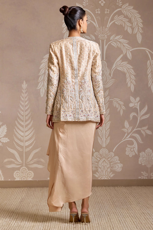 Loop Gunmetal Tissue Jacket & Silk Skirt Set