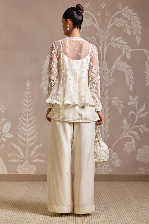 Bind Ivory Embroidered Kurta Set