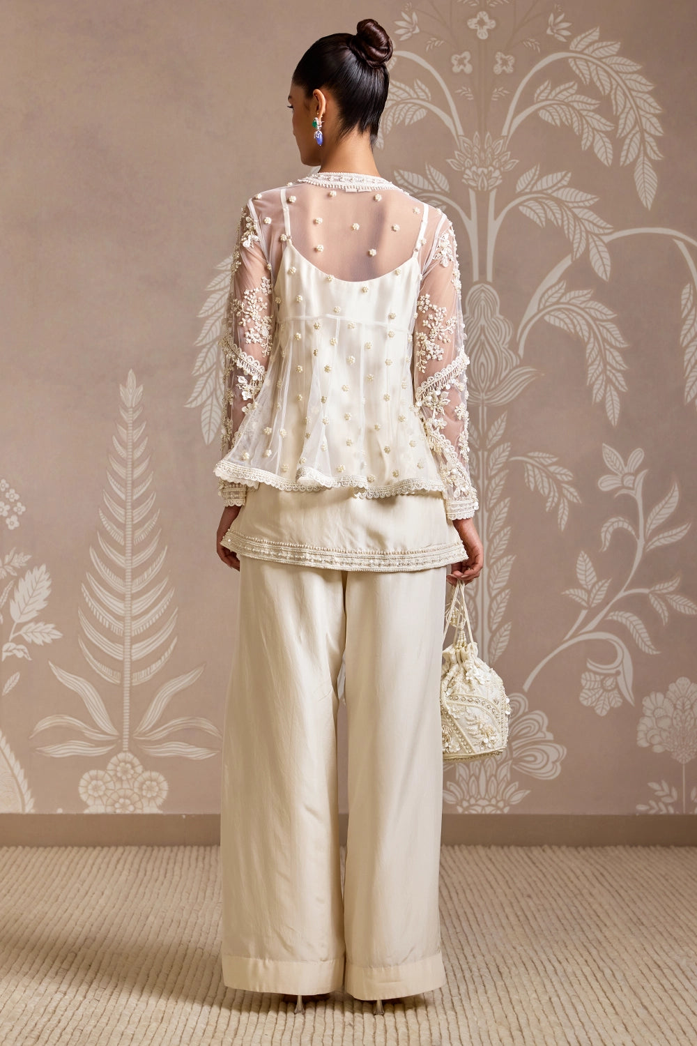 Bind Ivory Embroidered Kurta Set