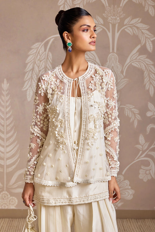 Bind Ivory Embroidered Kurta Set