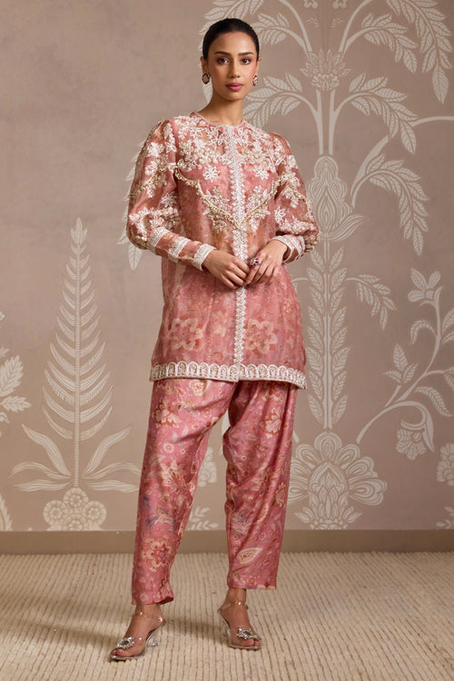 Tether Coral Print Kurta Set