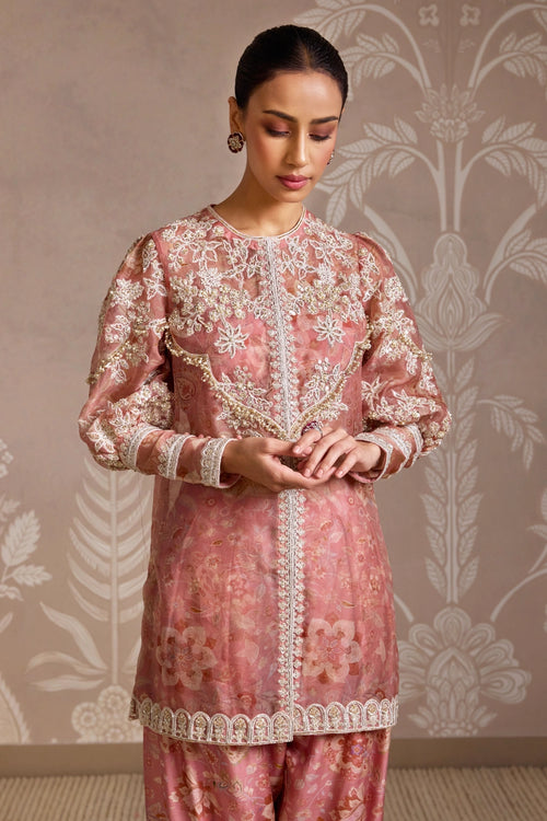 Tether Coral Print Kurta Set
