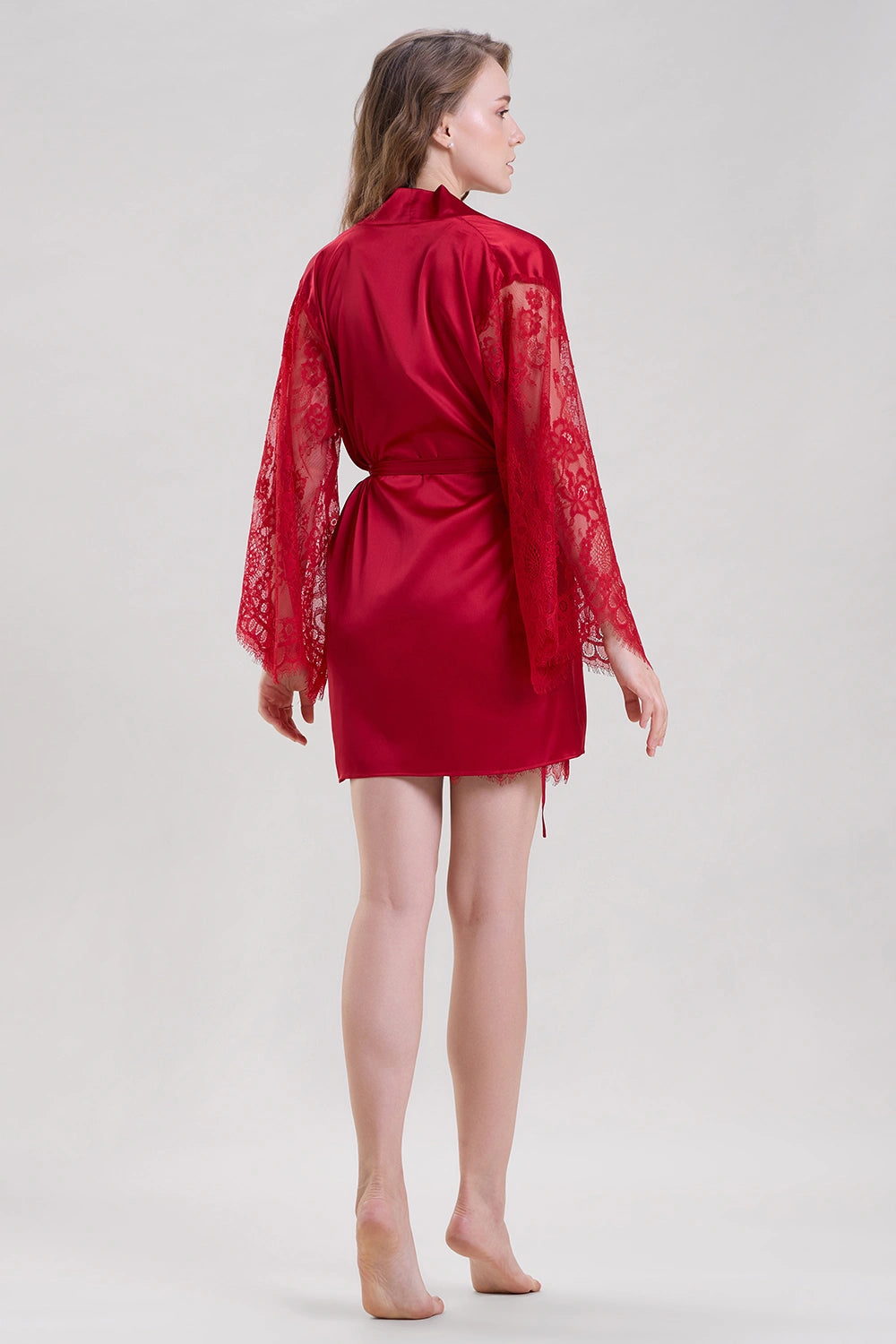 Red Robe with Lace Sleeves