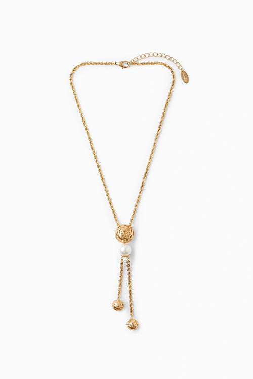 Pearl Rosette Lariat
