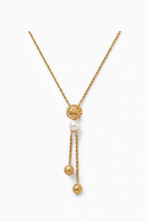 Pearl Rosette Lariat