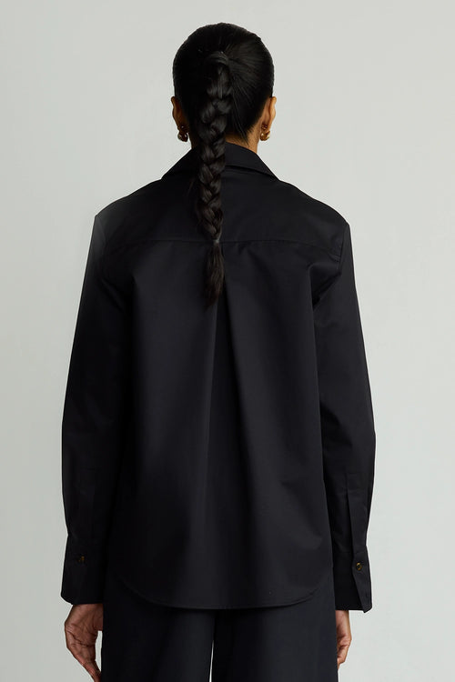 Black Egyptian Cotton Oversized Shirt