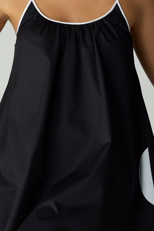 Black and White Egyptian Cotton Short Trapeze Dress