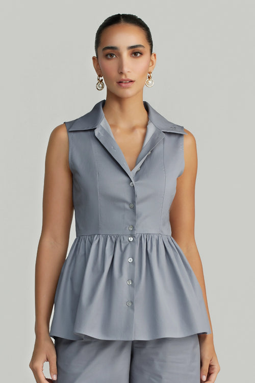 Powder Blue Egyptian Cotton Tennis Top
