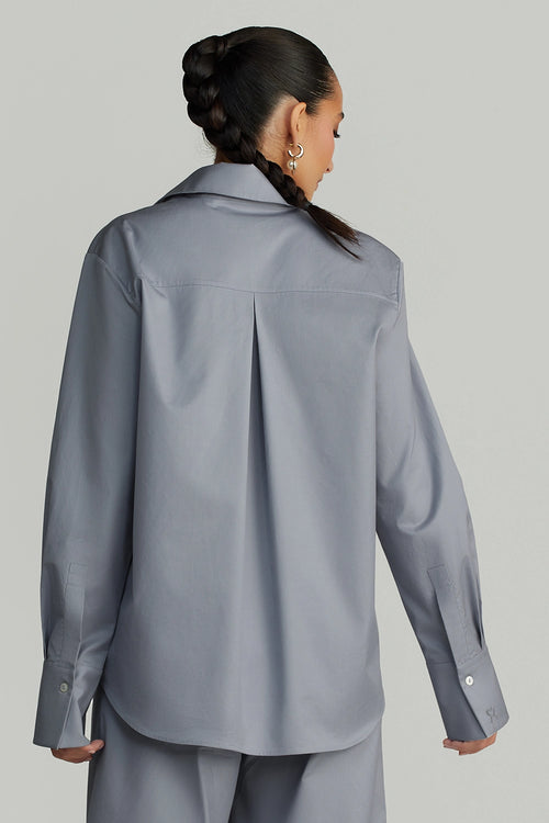 Powder Blue Egyptian Cotton Oversized Shirt