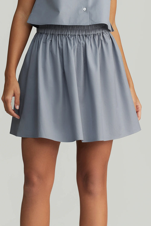 Powder Blue Egyptian Cotton Mini Skirt