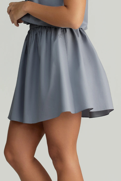 Powder Blue Egyptian Cotton Mini Skirt