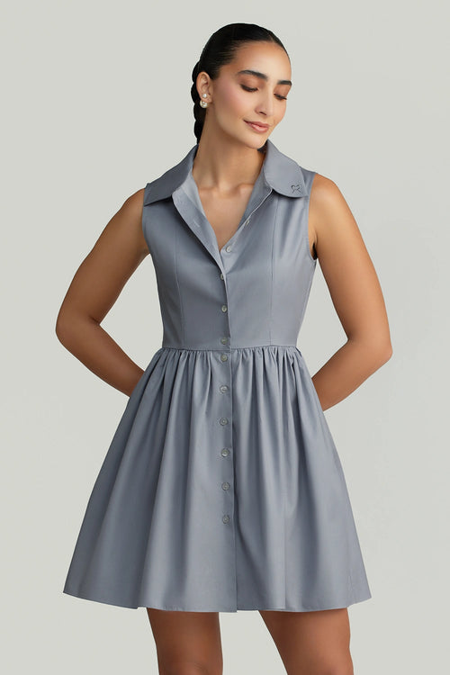 Powder Blue Egyptian Cotton Short Tennis Dress