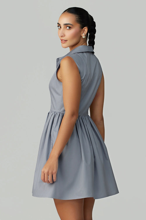 Powder Blue Egyptian Cotton Short Tennis Dress