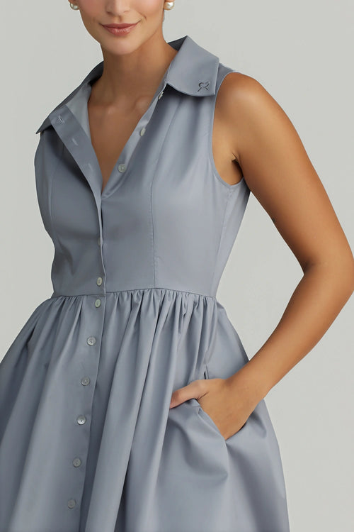 Powder Blue Egyptian Cotton Short Tennis Dress