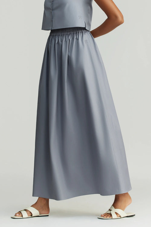 Powder Blue Egyptian Cotton Maxi Skirt