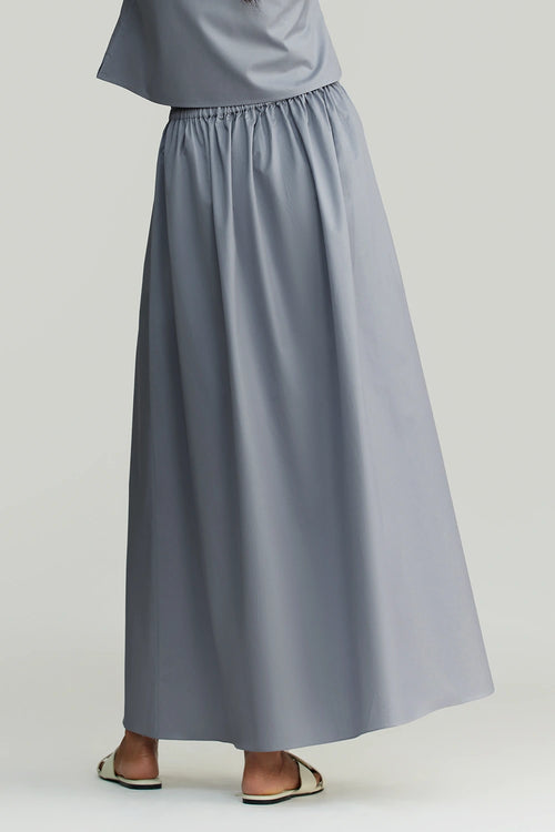 Powder Blue Egyptian Cotton Maxi Skirt