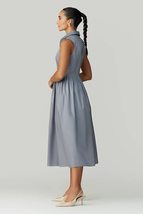Powder Blue Egyptian Cotton Long Tennis Dress