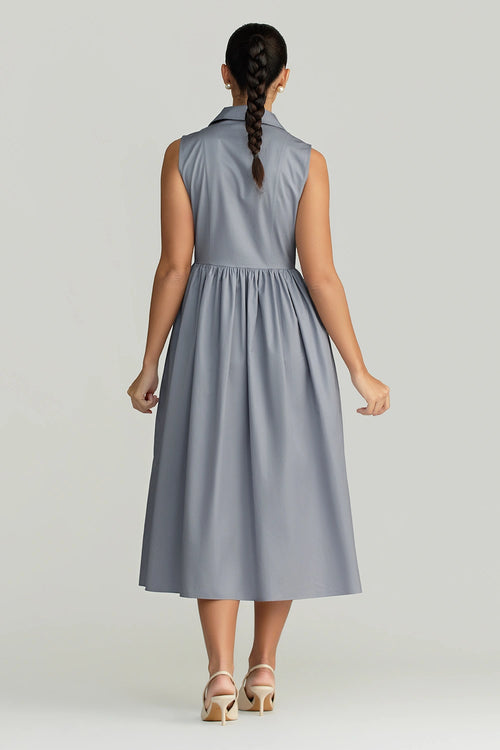 Powder Blue Egyptian Cotton Long Tennis Dress