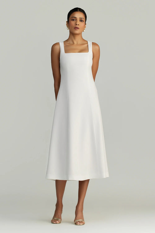 Pearl Stretch Suiting Midi Dress