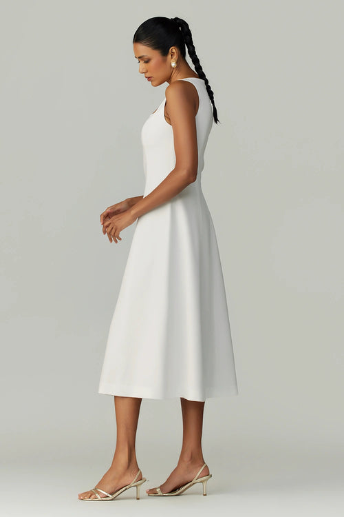 Pearl Stretch Suiting Midi Dress