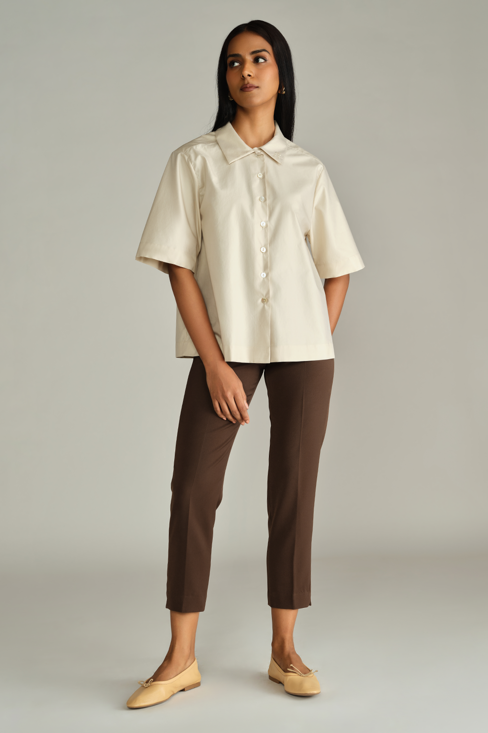 Fawn Egyptian Cotton Bowling Shirt