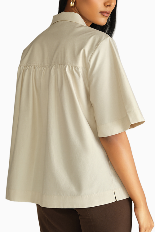 Fawn Egyptian Cotton Bowling Shirt