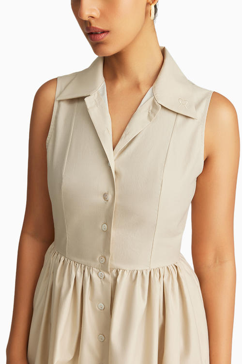 Fawn Egyptian Cotton Long Tennis Dress