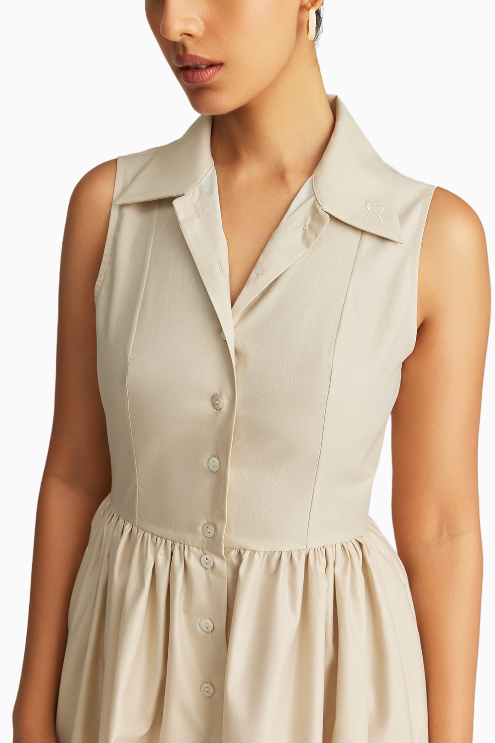 Fawn Egyptian Cotton Long Tennis Dress