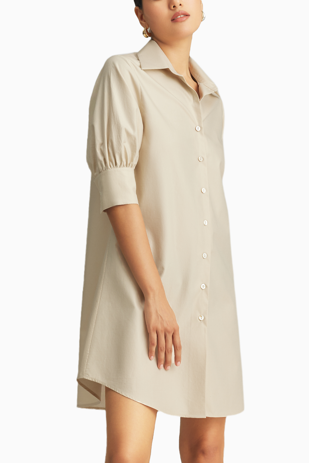 Fawn Egyptian Cotton Short Shirt Dress