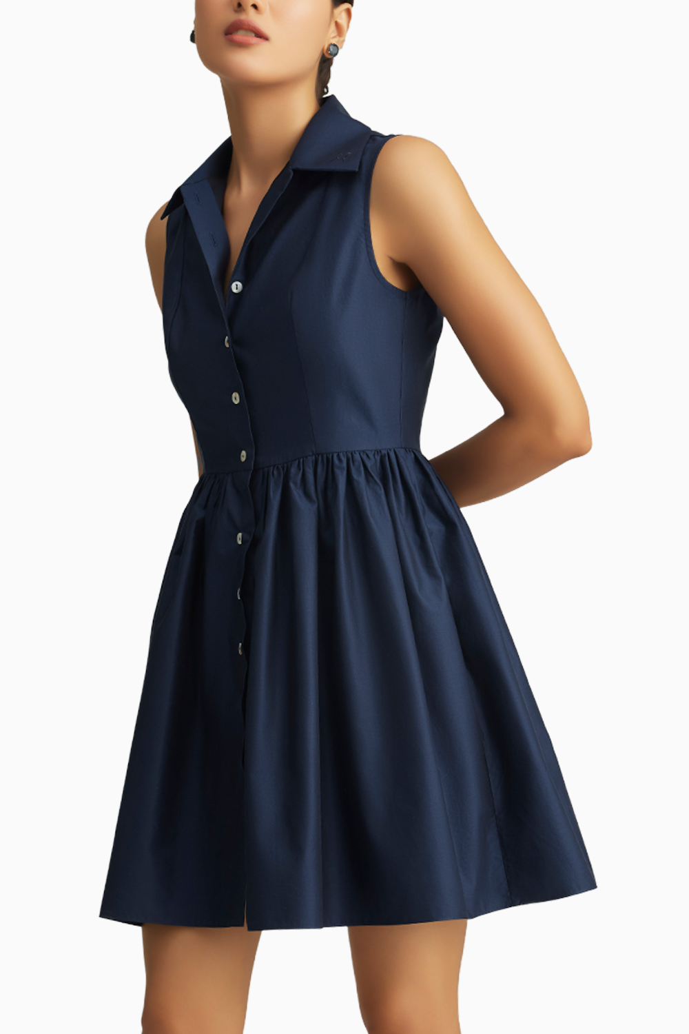 Navy Blue Egyptian Cotton Short Tennis Dress