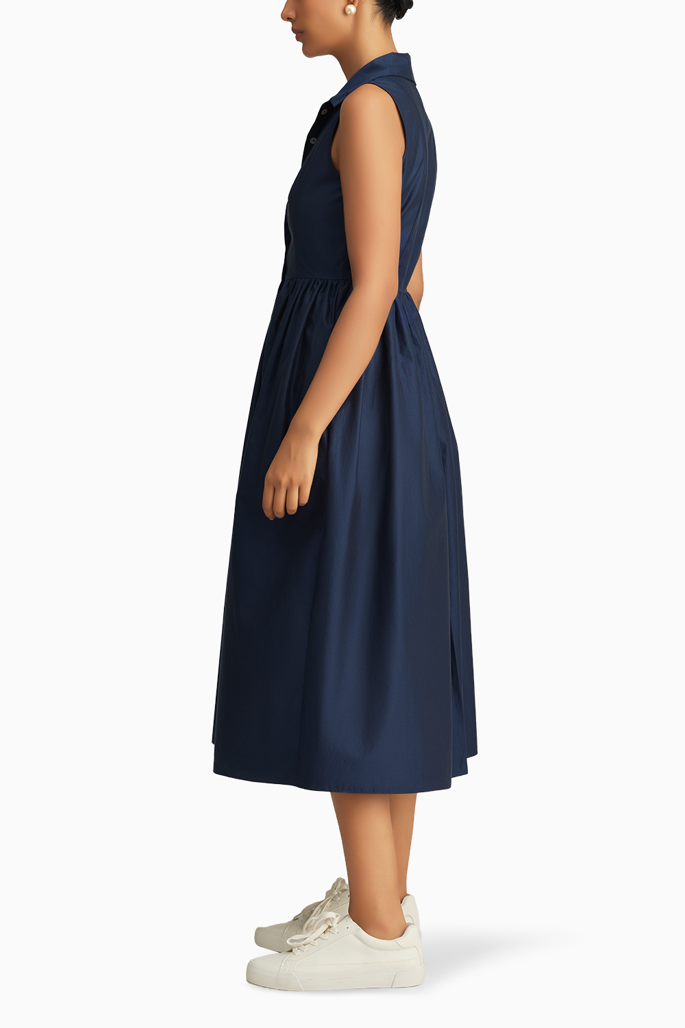 Navy Blue Egyptian Cotton Long Tennis Dress