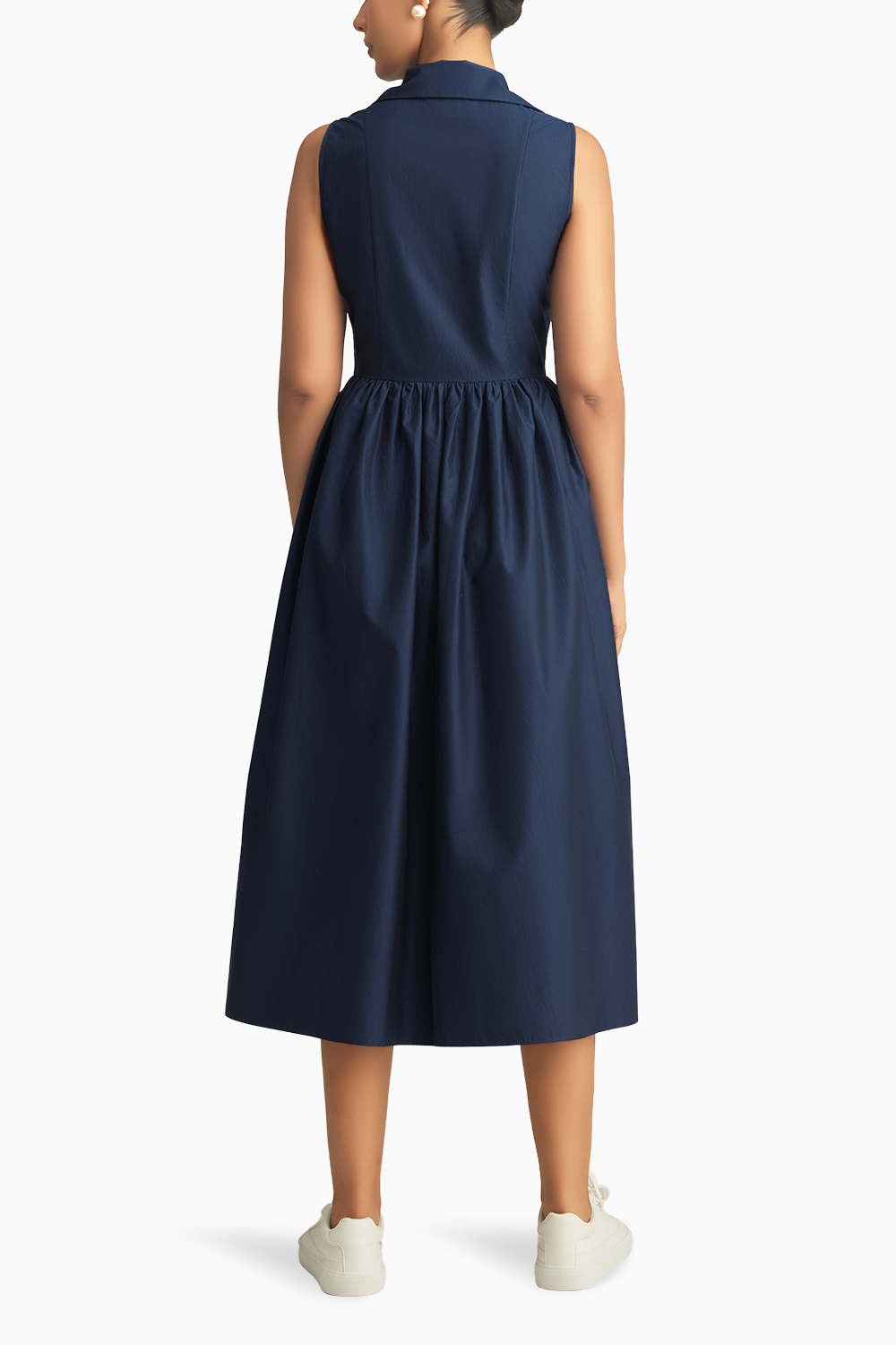 Navy Blue Egyptian Cotton Long Tennis Dress